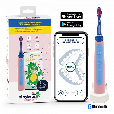 Электрическая зубная щетка Playbrush Smart Sonic Pink (9010061000711)