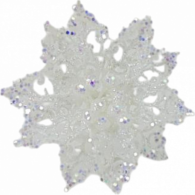 Декорация новогодняя цветок пестрый 15 см цвет в ассортименте