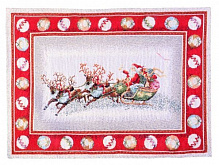 Серветка під тарілку новорічна з люрексом 45x35 см білий із червоним 