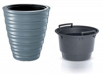 Горшок для цветов Prosperplast FREZE 400 мм круглый бело-серый