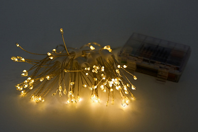 Электрогирлянда Девилон Огненный шар на батарейках с пультом светодиодная (LED) 100 ламп 1,35 м (720773)