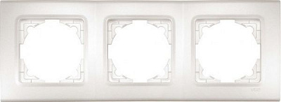 Рамка тримісна Viko Linnera Life горизонтальна білий перламутр