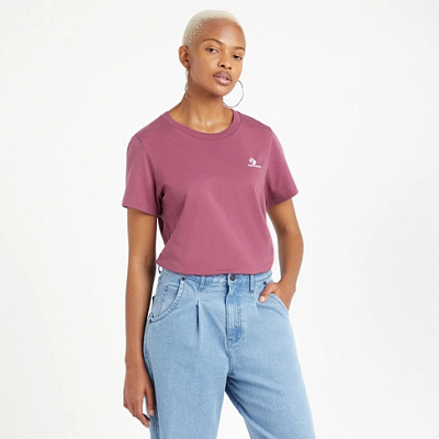 Футболка Converse Embroidered Star Chevron Left Chest Tee 10020804-A18 р.XS бордовий