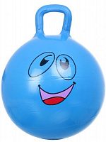 М'яч стрибунець надувний з ручкою посмішка KH2-41/Blue