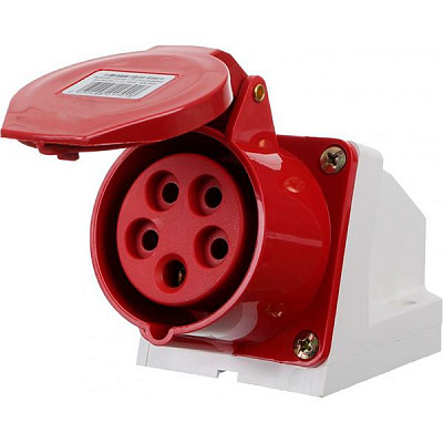 Розетка силовая стационарная с заземлением UP! (Underprice) 3p+N+PE (115) 380В 16А IP44 серый