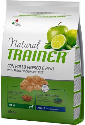 Корм Trainer Natural Adult Maxi курка рис та алоє вера 3 кг