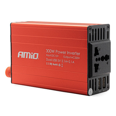 Инвертор автомобильный AMiO 300W 12V/220V
