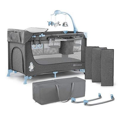 Манеж-ліжко Kinderkraft Joy з пеленатором блакитний KKLJOYBLU000AC