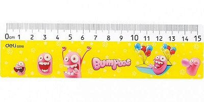 Линейка Bumpees 15 см желтая EG01002 Deli