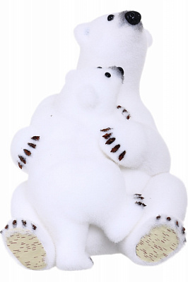 Декорація новорічна сімейка ведмедиків білий 30х37 см