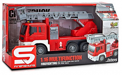 Пожарная машинка CARS S с распылителем воды и лестницей 1:16 CJ-2180230