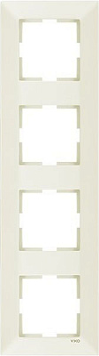 Рамка четырехместная Viko Meridian 85x320 мм вертикальная крем 90979034-WH