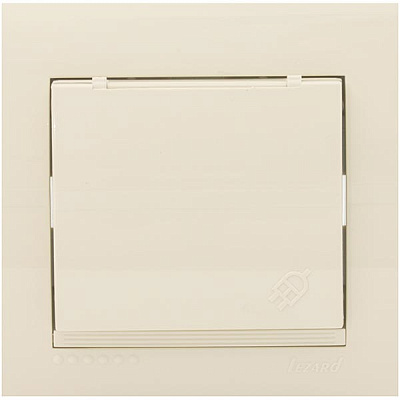 Розетка із заземленням Lezard Deriy 16 А 250 В без шторок з кришкою кремовий