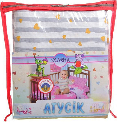 Комплект постельного белья Україна «Сердечко на полоске» 