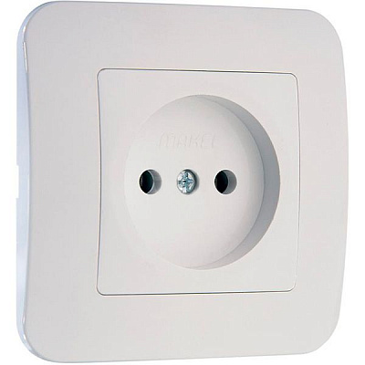Розетка без заземления Makel Lillium Natural белый 55022