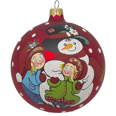 Куля новорічна 100 мм червоний 6396