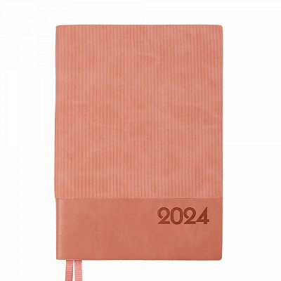 Щоденник датований рожевий 368 стор. Leo Planner Velvet A5 2024