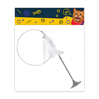Іграшка для котів DGT-PETS Дражнилка Пір’ячко на присосці KR-12227