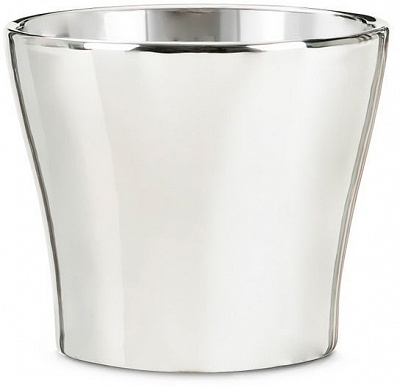 Кашпо керамічне Scheurich Mirror silver дзеркальний круглий 0,5л сріблястий