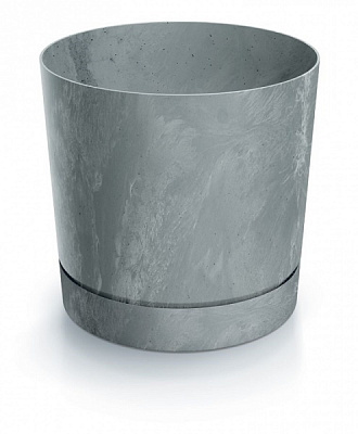 Горшок для цветов PRP Tubo P Beton Effect 180 мм с подставкой бетон круглый (72232-422) 