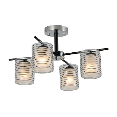 Люстра Miorro Bruno 515х515х265 мм метал/скло 4x40 Вт E27 чорний 51-311-131