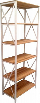 Этажерка LEVOR Wood Лофт на 6 полок 1870x750x400 мм белый