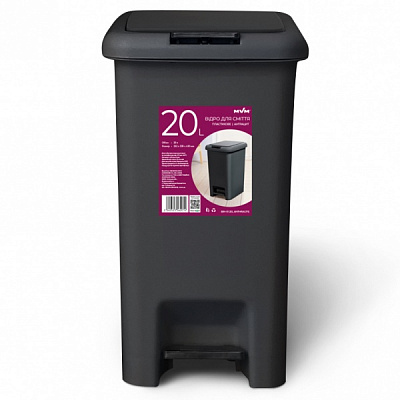 Ведро с педалью MVM 20 л антрацит BIN-01 20L ANTHRACITE