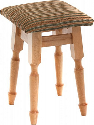 Табурет з тканинним сидінням бежевий зелений / бук