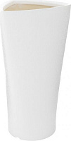 Кашпо керамическое Ориана-Запорожкерамика Цилиндр №1 шелк белый треугольный 17л белый (043-1-014) 