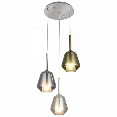 Люстра подвесная Vio Concept by LUCEA Onda 3x40 Вт Е27 хром 1480-51-03 