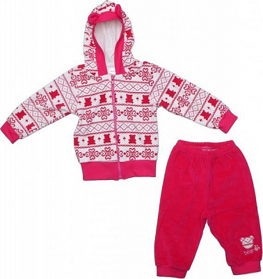 Комплект Фламінго святковий 674-513 білий із рожевим р.74