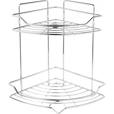 Полка угловая Lemax 2-х уровневая ЕВА-5003 S/S для ванной комнаты 255х255х330 мм 