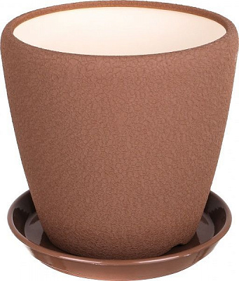 Горшок Ориана-Запорожкерамика Грация №2 шелк круглый 4,5л молочный шоколад (056-2-092) 