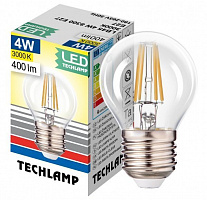 Лампа світлодіодна Techlamp Classic P45 4 Вт E27 3000 К 220 В прозора 