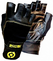 Перчатки атлетические Scitec Nutrition Yellow Leather Style р. L черный с желтым 