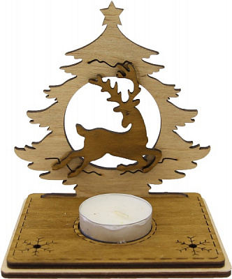 Украшение новогоднее Подсечник-елочка с оленем 11 см разноцветный 1220255