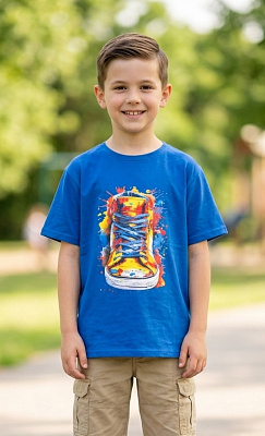 Футболка для хлопчиків HW Кросівок р.116/122 синій