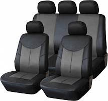 Комплект чехлов на сиденья Auto Assistance АА1829-2 9 шт. черный/ серый