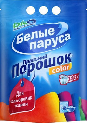 Стиральный порошок для машинной и ручной стирки Белые паруса Color 3 кг 