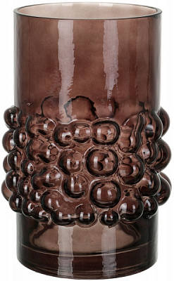 Ваза стеклянная Bubbles 21 см шоколадная 