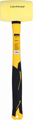 Киянка Compass 900 г жовта гума фібергласова ручка CP-RH0900-YL