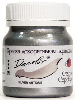 Акрил для декора Античное серебро 500 мл Деколор ТАИР