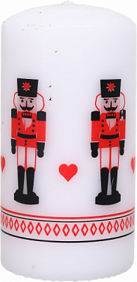 Свічка рустикальна циліндр 78x140 Солдат біла Pako-If