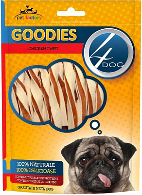 Снеки 4Dog для собак Сэндвич твист с курицей 100 г (5949060207903)