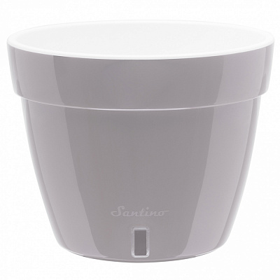 Вазон пластик Asti круглий сіро-білий 18 л Santino (2019127)