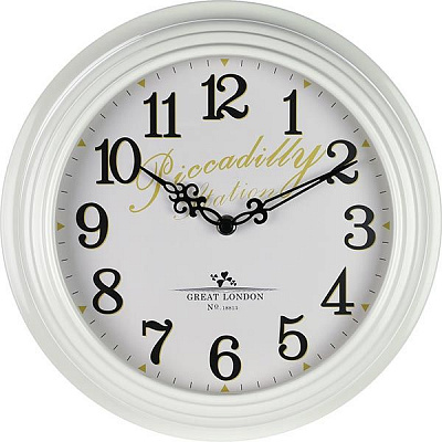 Годинник настінний металевий білий 30.5 см
