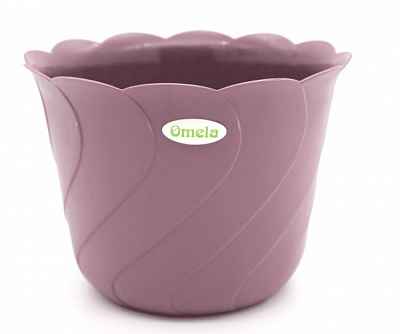 Кашпо пластиковое Омела Батик круглый 0,9 л темно-лиловый 