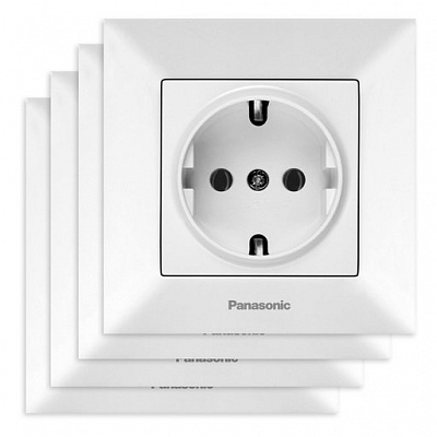 Розетка із заземленням Panasonic Arkedia Slim (3+1) IP20 білий