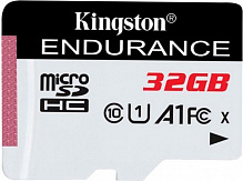 Карта памяти Kingston microSDXC 32 ГБ Class 10 (SDCE/32GB) UHS-I R90/W45MB/s High Endurance 