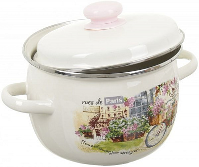 Кастрюля с крышкой Улочки Парижа 3,5 л Idilia